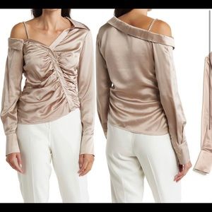 Nicholas Dia Ruched silk blouse NWOT